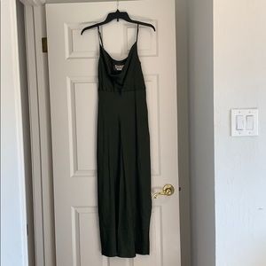 Anthropologie moss green slip dress